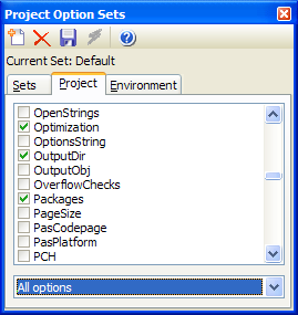 Project Option Sets