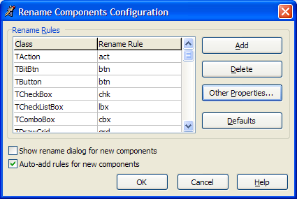 Rename Components Config