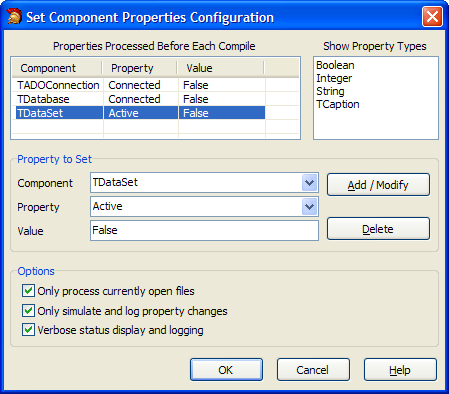 Set Component Properties